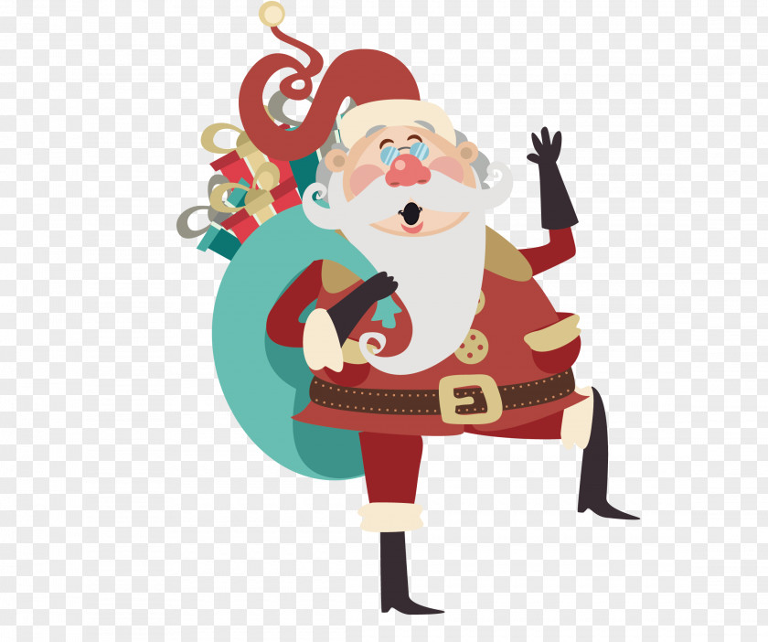 Cartoon Santa Vector Claus Christmas Clip Art PNG