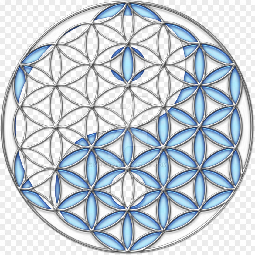 Guan Yin Art Geometry Overlapping Circles Grid Ornament PNG