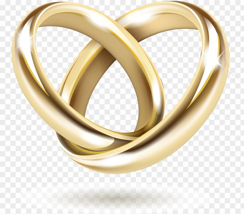 Vector Gold Ring Wedding Invitation PNG