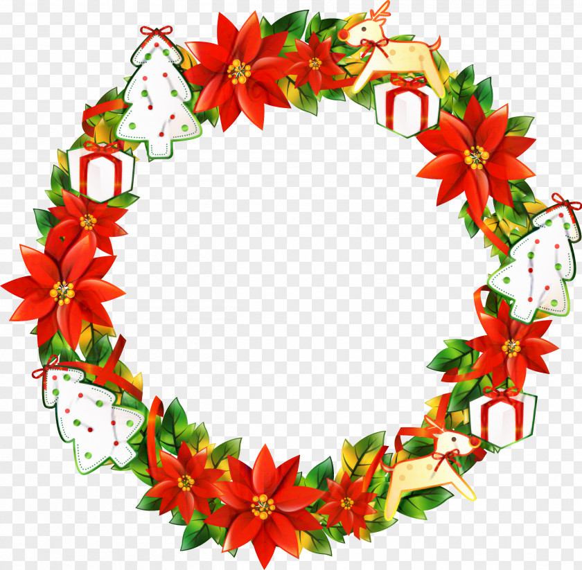 Wreath Christmas Day Poinsettia Clip Art PNG