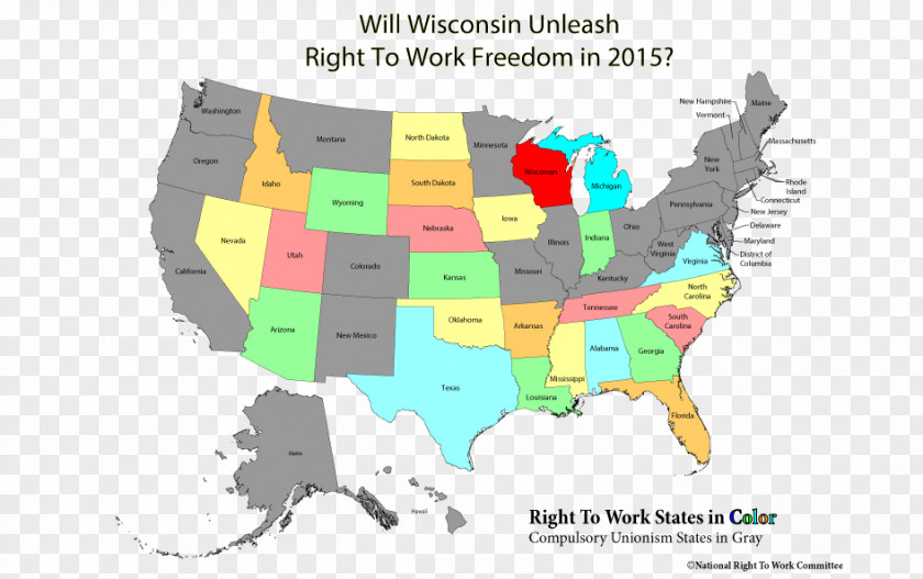 Map Right-to-work Law Wisconsin U.S. State Indiana Kentucky PNG