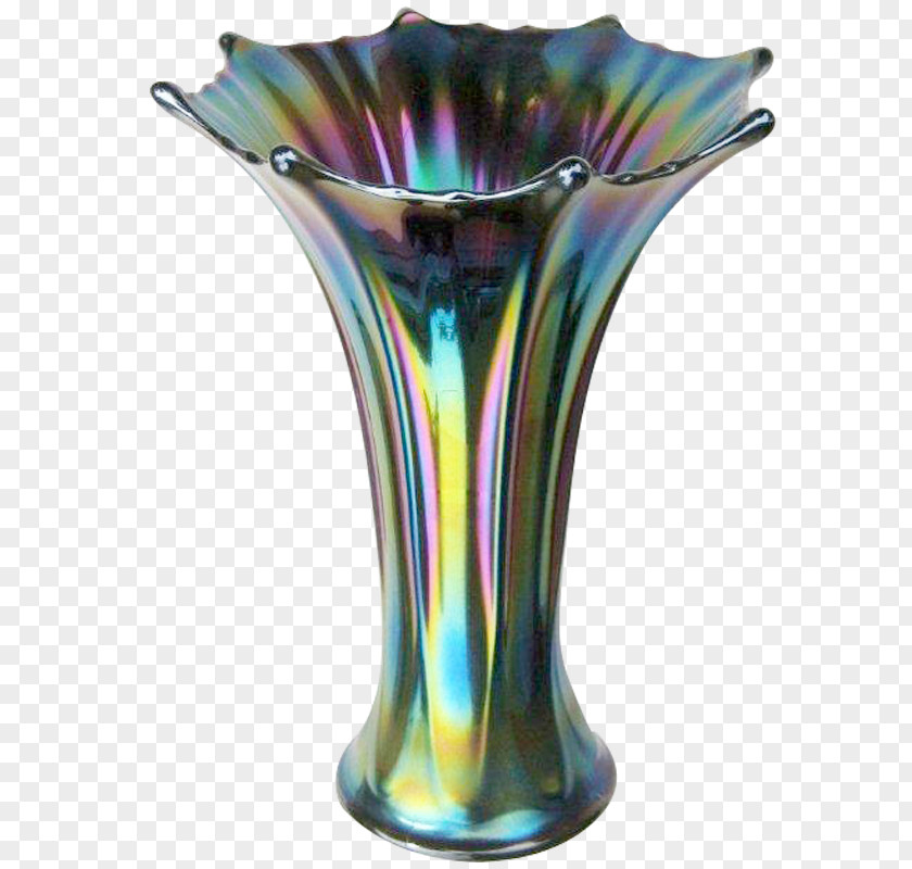 Blue And Purple Morning Glory Vase Glass Cobalt PNG