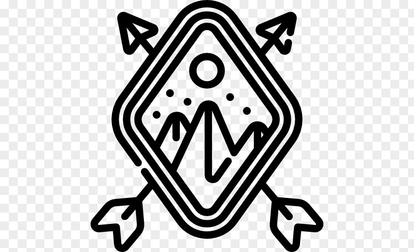 Boho Arrow Monochrome Logo Black And White PNG