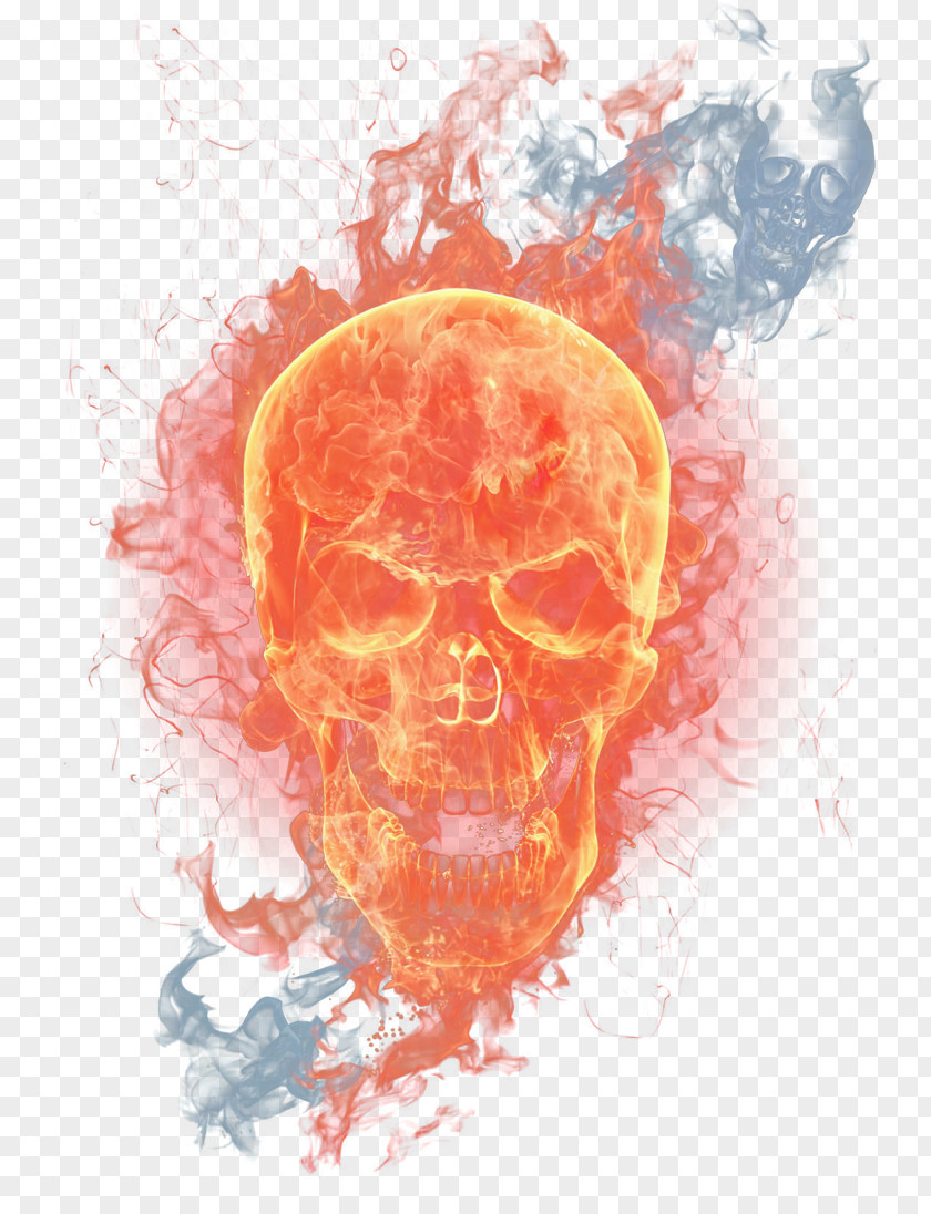 Flame Skull Picture Material PNG
