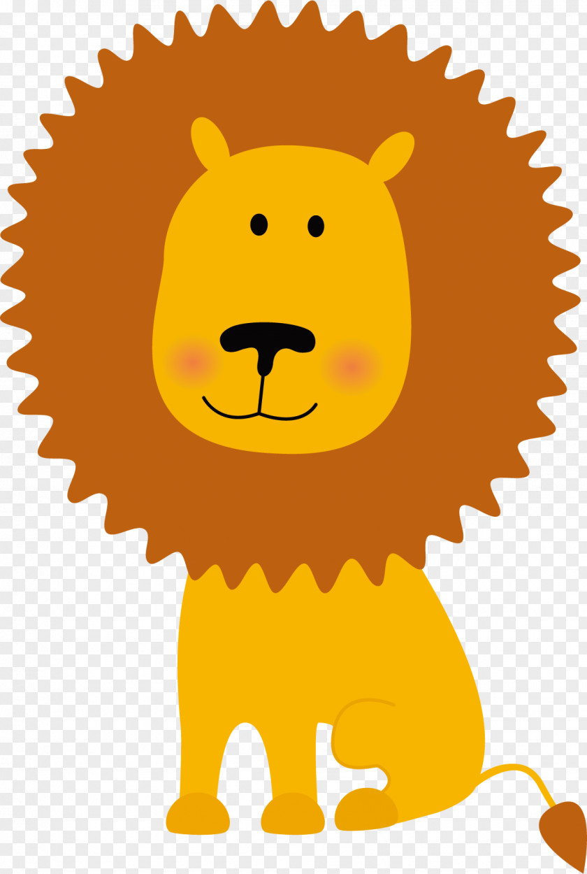 Yellow Lion Vector Clip Art PNG