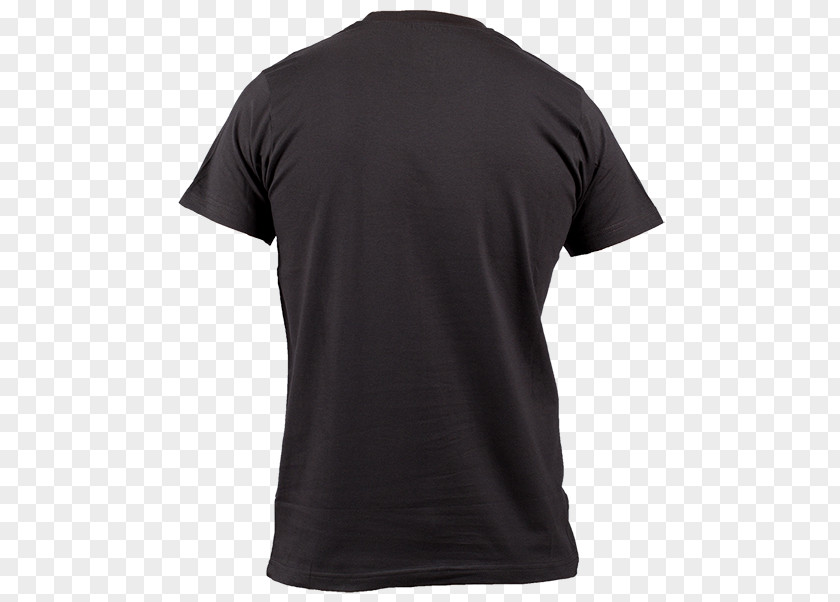 Black T-shirt Polo Shirt Sleeve Crew Neck PNG