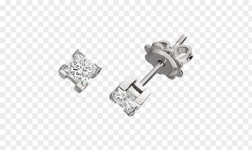 Diamond Earring Gold Princess Cut Engagement Ring PNG