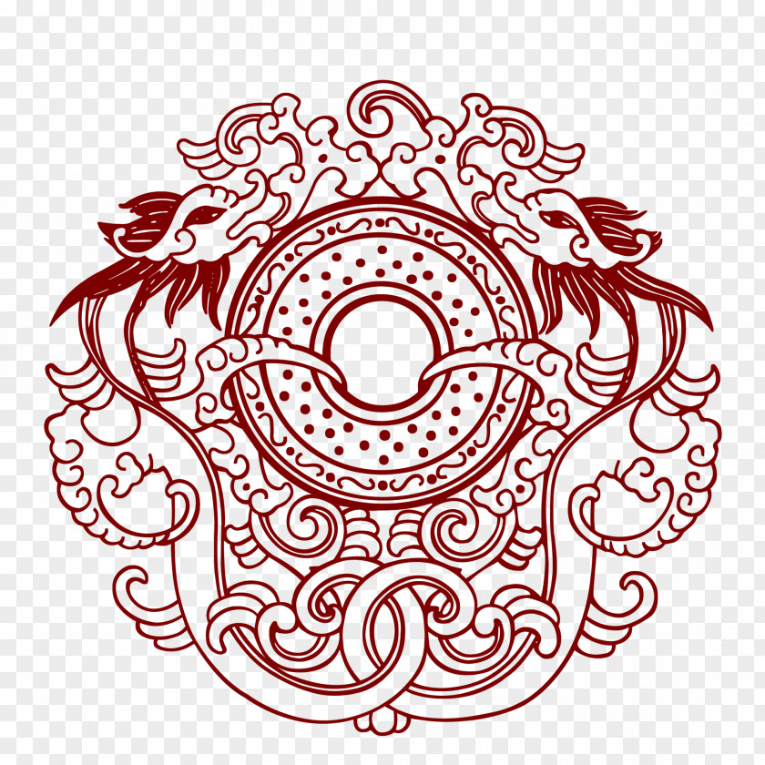 Dragon Pattern Totem Chinese Motif PNG