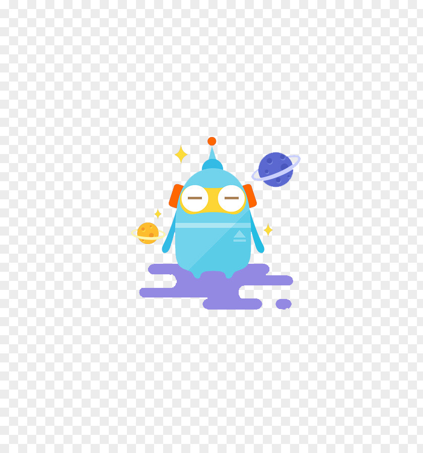 Meditation Robot Alien Cartoon Illustration PNG