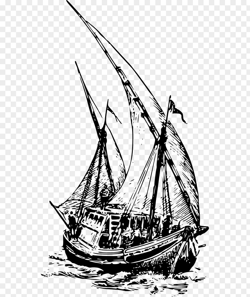 Sail Schooner Brigantine Boat PNG