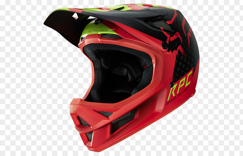 Bicycle Helmet Fox Racing Downhill Mountain Biking Red PNG