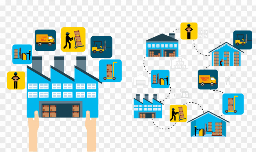 Creative Business PPT Material Warehouse Drawing Illustration PNG
