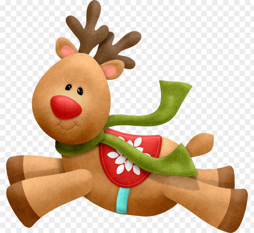Cute Deer Rudolph Reindeer Christmas Decoration Clip Art PNG