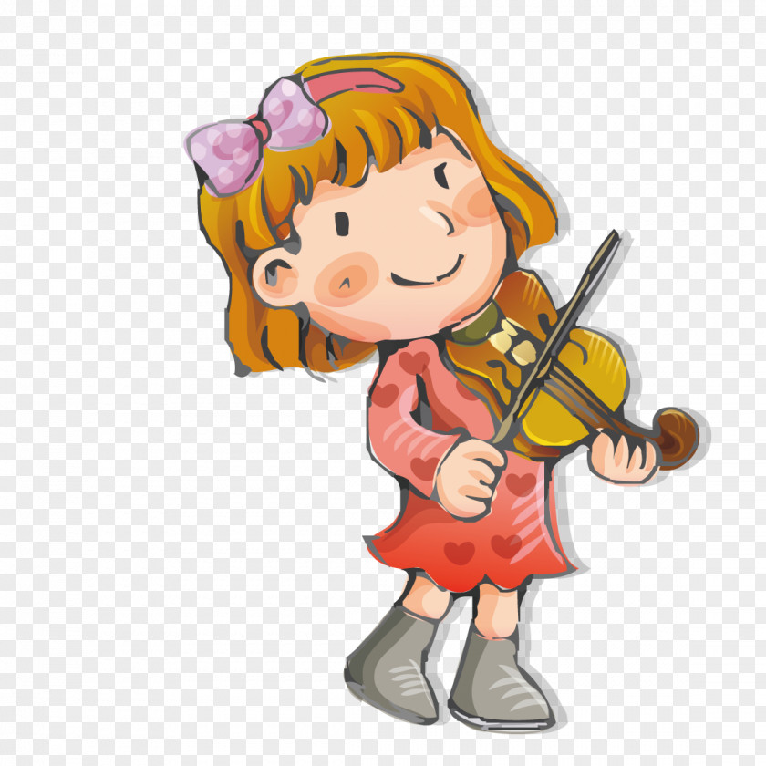 Violin Cartoon Statue PNG Statue, Little girl playing the violin clipart PNG