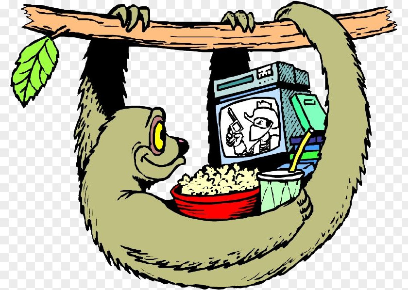 Monkey Watching TV Sloth Generalization Clip Art PNG