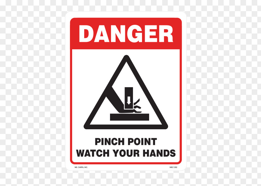 Pinch Point Logo Hand Risk Placard PNG