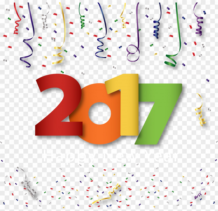 2017 Celebration Ribbon Effect Paper PNG