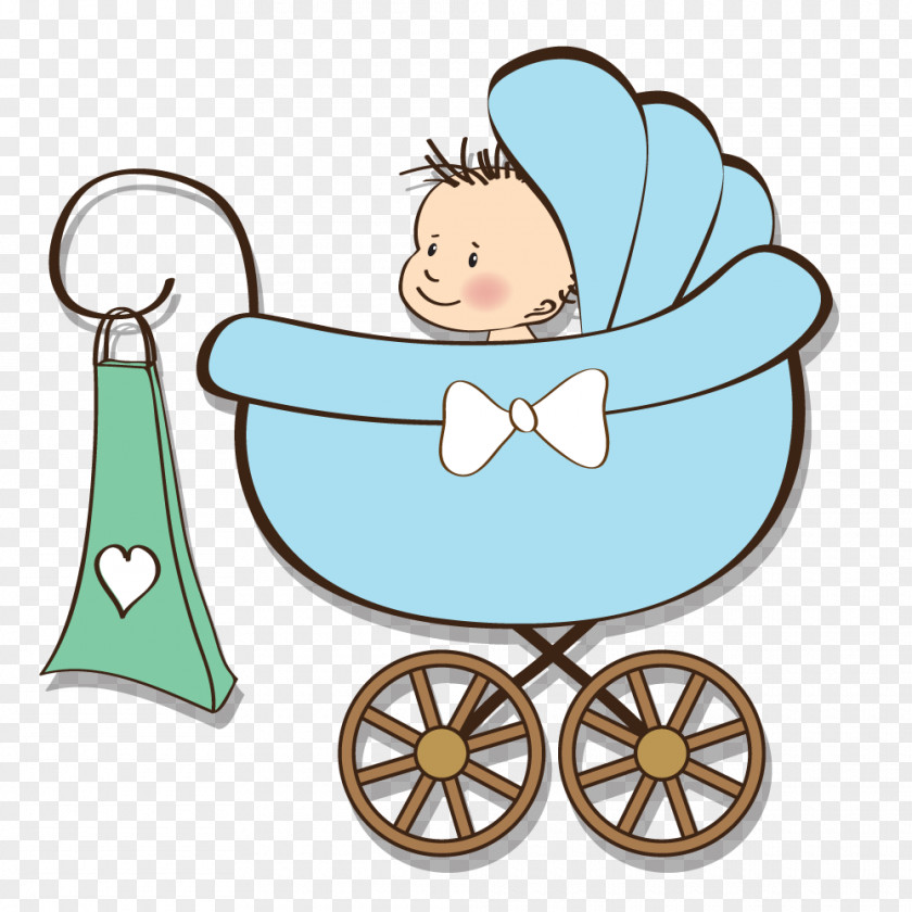 Baby Sitting In Stroller Shower Gift Infant Clip Art PNG