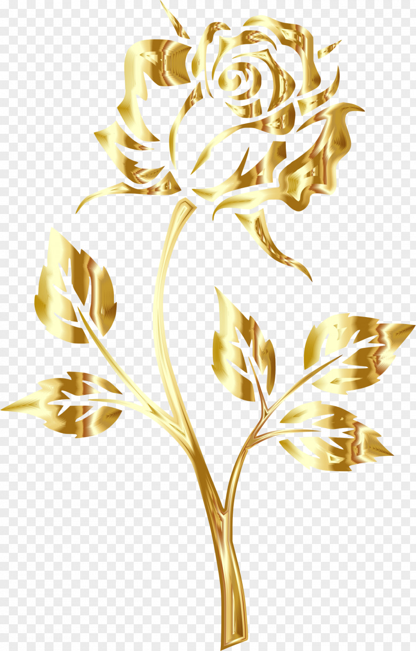 Gold Roses Cliparts Golden Rose Clip Art PNG