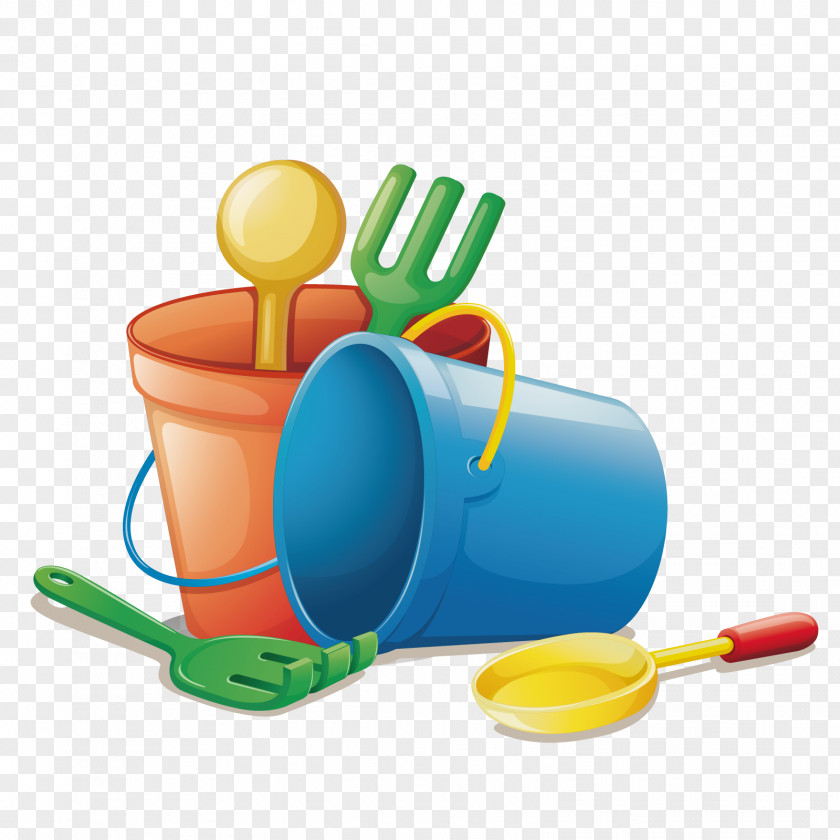 Vector Beach Bucket Toy Child Illustration PNG