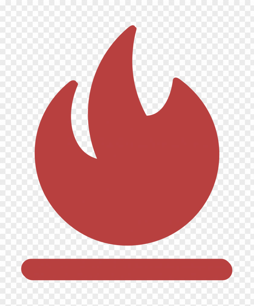Flame Icon Shapes Fire Over Line PNG