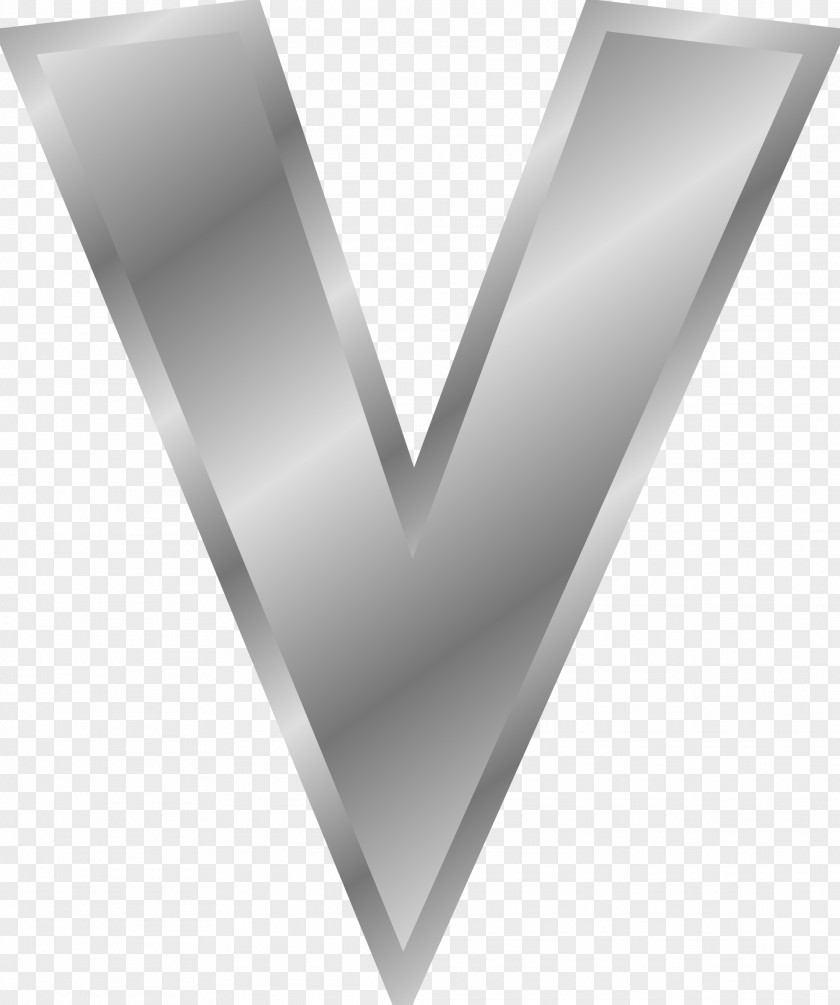 Silver Letter Alphabet V W Clip Art PNG