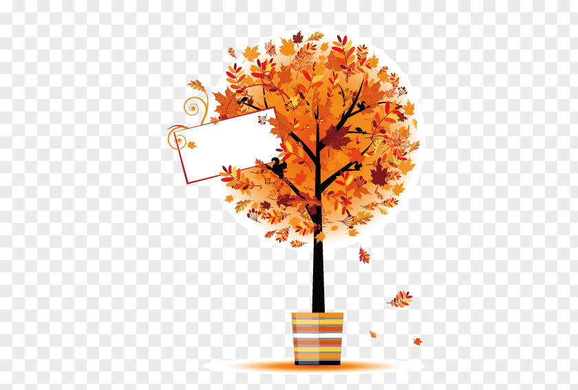 Creative Tree Tag Autumn Season Winter Clip Art PNG