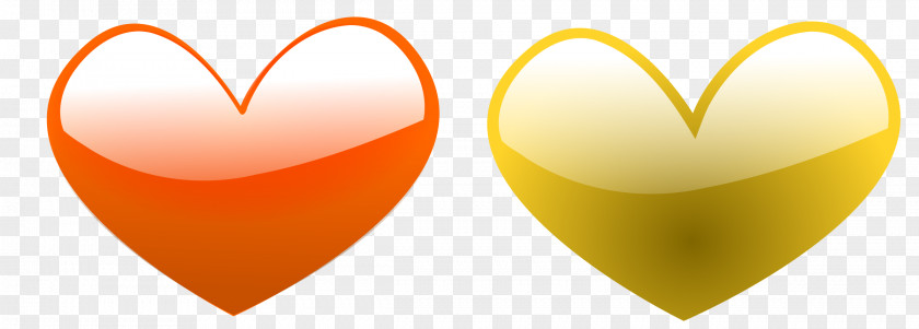 Heart Yellow Orange Color Clip Art PNG