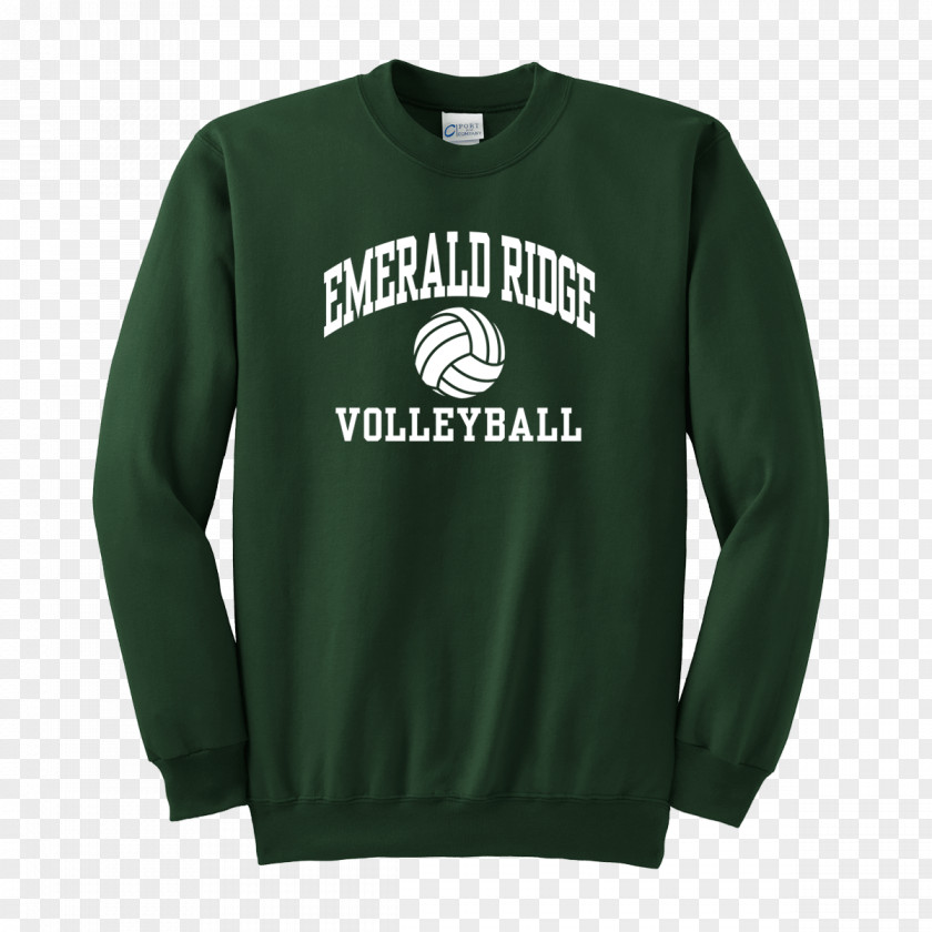Volleyball Dark Green Backpacks T-shirt Sleeve Sweater Bluza Crew Neck PNG