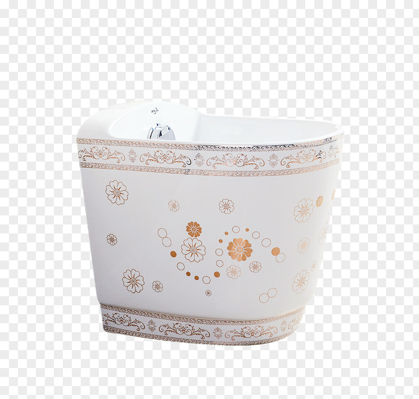 Golden Flower Edge Washbasins Sink Ceramic Du0159ez PNG