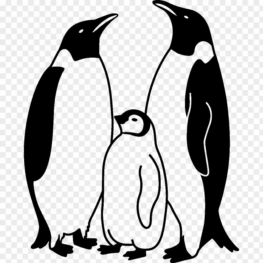 Penguin King Tattoo Razorbills Line Art PNG