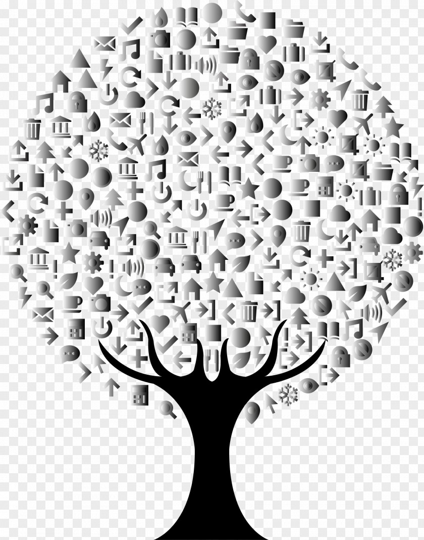 Abstract Tree Grayscale Black And White Art PNG