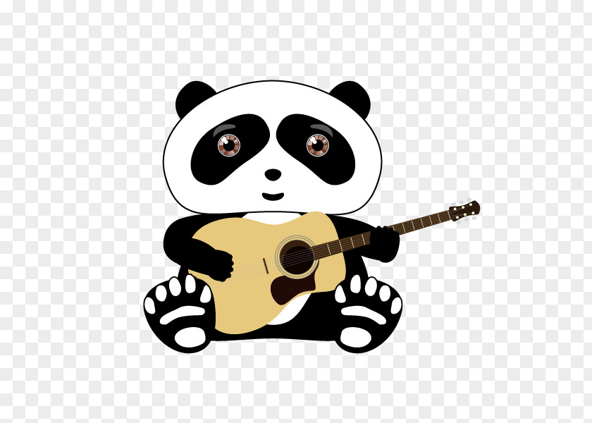 Panda Guitar Giant Polar Bear T-shirt PNG