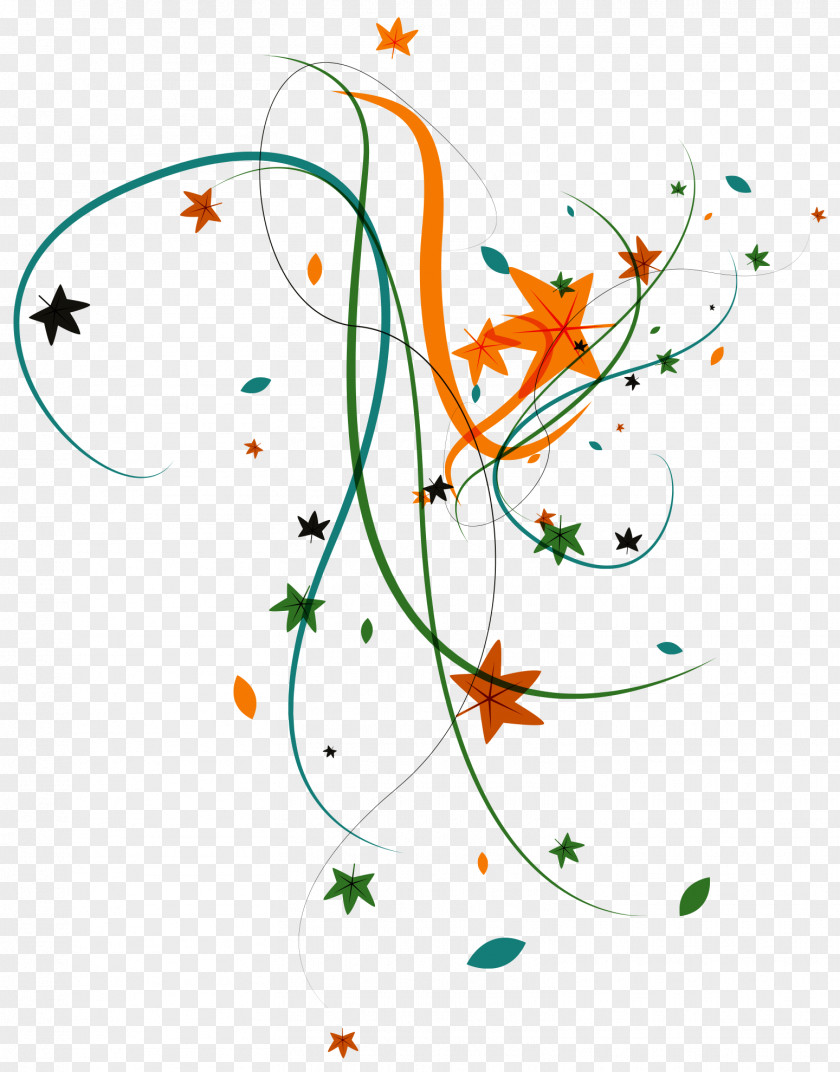 Plant Stars Ribbon Vector Leaf Euclidean Floral Design PNG