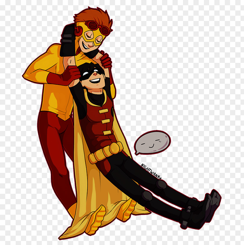 Teen Titans Robin Without Mask Dick Grayson Wally West Baris Alenas Batman Flash PNG
