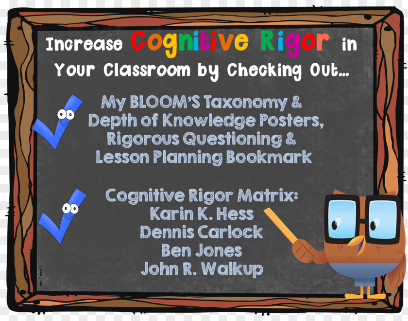 Cognitive Rigor Bloom's Taxonomy Rigour Poster Information PNG