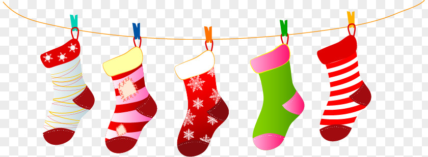 Vector Colored Socks Drying Santa Claus Christmas Stocking Sock Decoration PNG