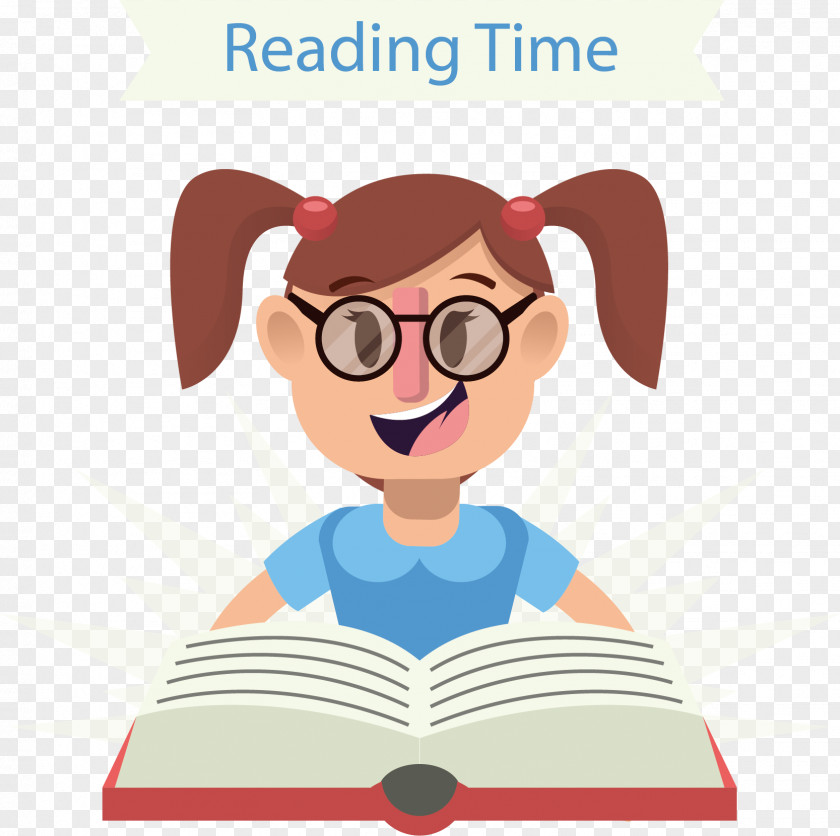 Vector Happy Reading Time Student Estudante PNG