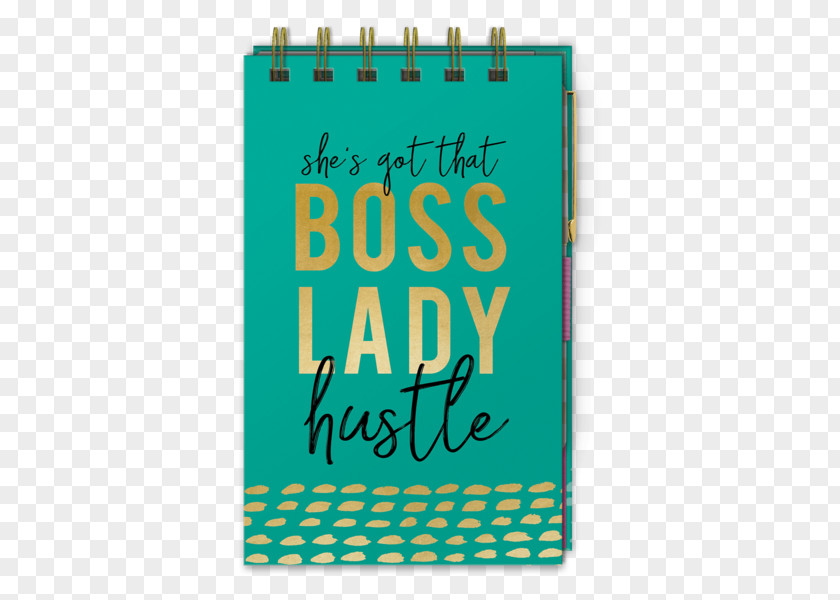 Boss Lady Notebook Stationery Pens Spiral Desk PNG