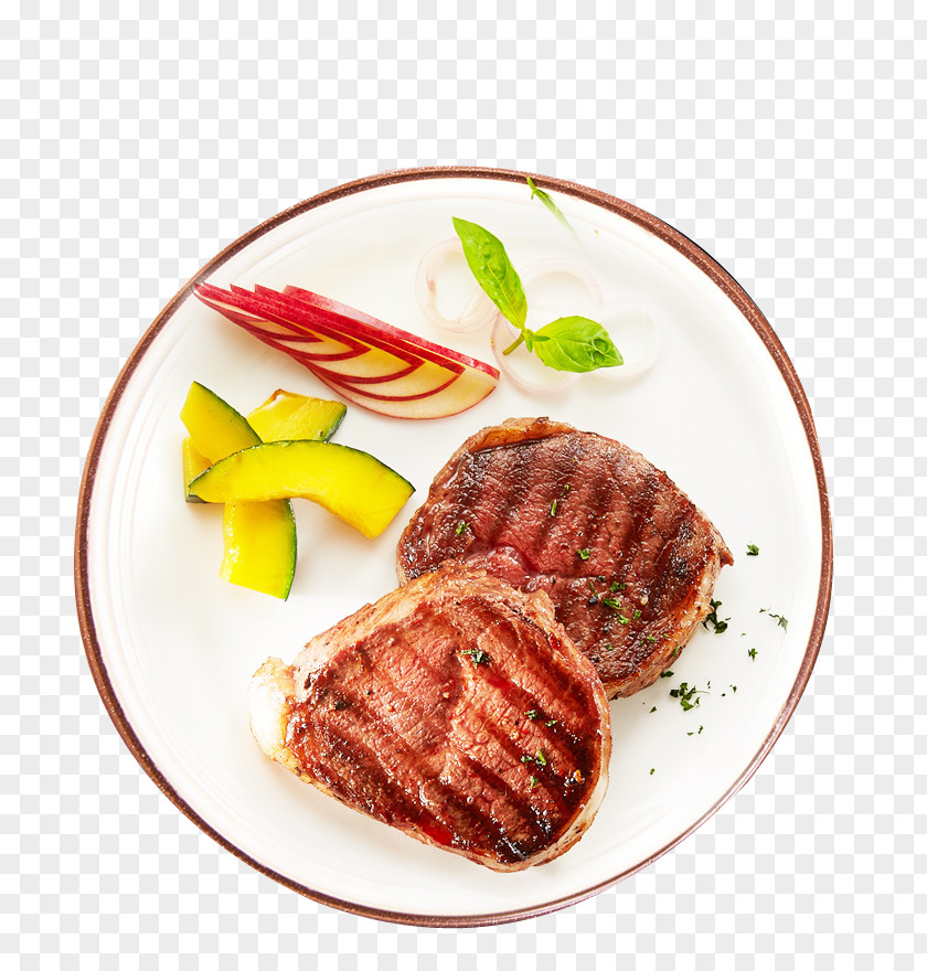 Fresh Plate Dish Barbecue Material Roast Beef Beefsteak Tenderloin Garnish PNG