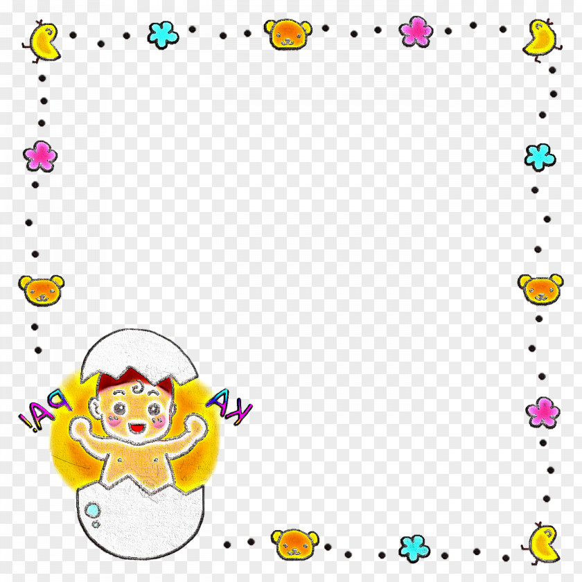 Smiley Yellow Line Point Pattern PNG