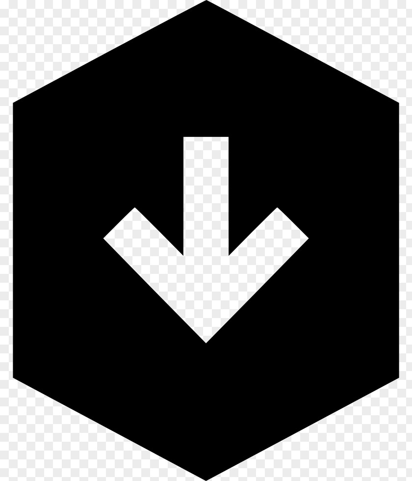 M AngleDown Arrow Logo Design Emblem Black & White PNG