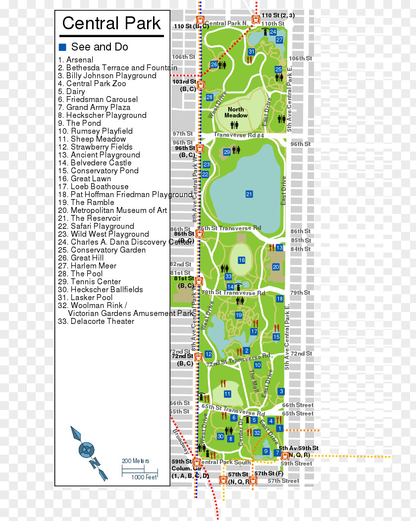 Map Central Park Urban Midtown Manhattan PNG