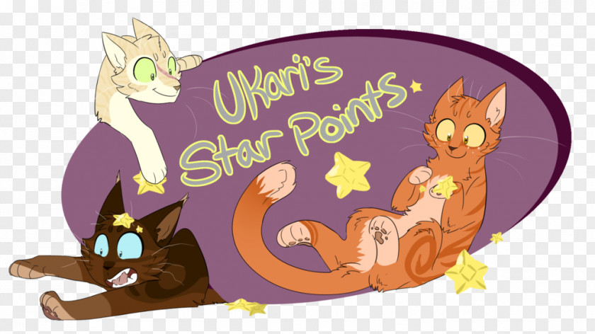 Star Point Cat Cartoon Tail Font PNG