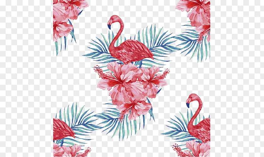 Flamingo Wallpaper Stock Illustration PNG