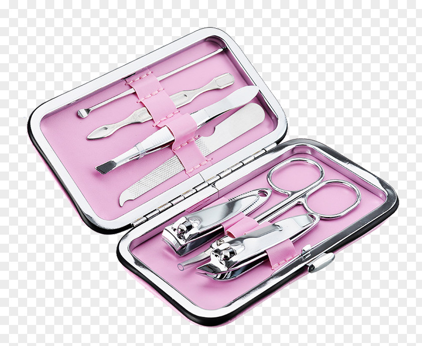 Pink Nail Kit Scissors Manicure Art PNG