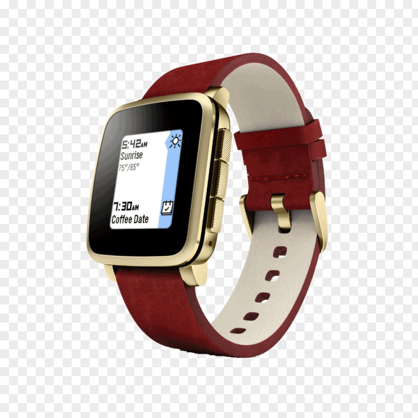 Watch Pebble Time Smartwatch Tiny Catch Gold PNG