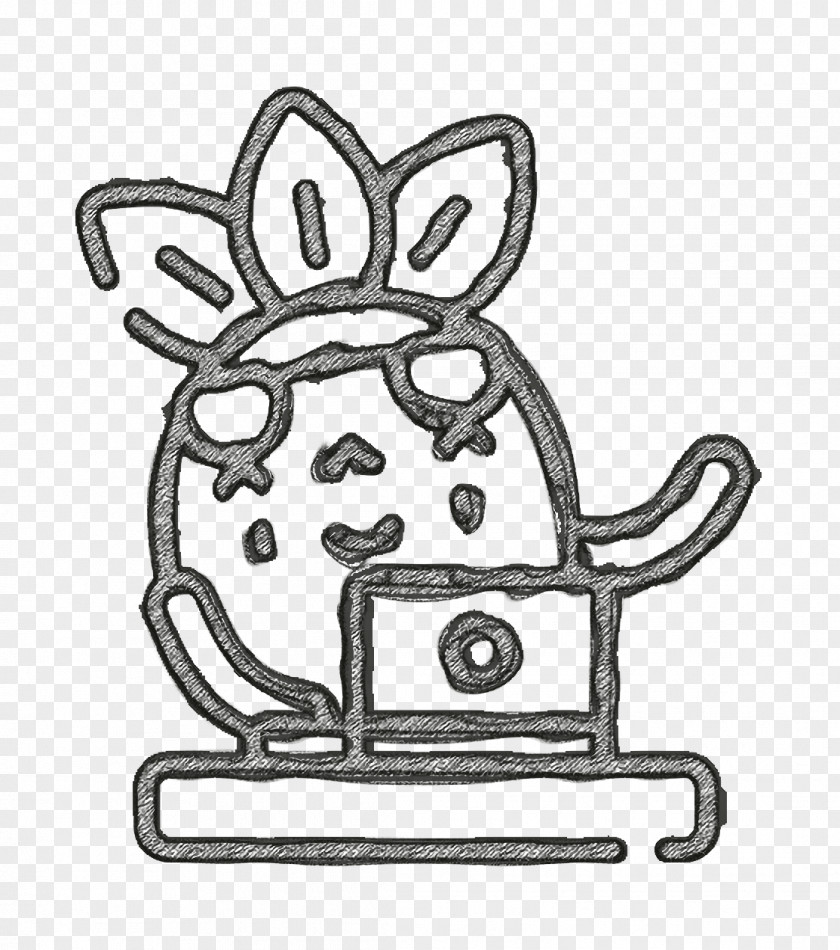 Laptop Icon Actions Pineapple Character PNG