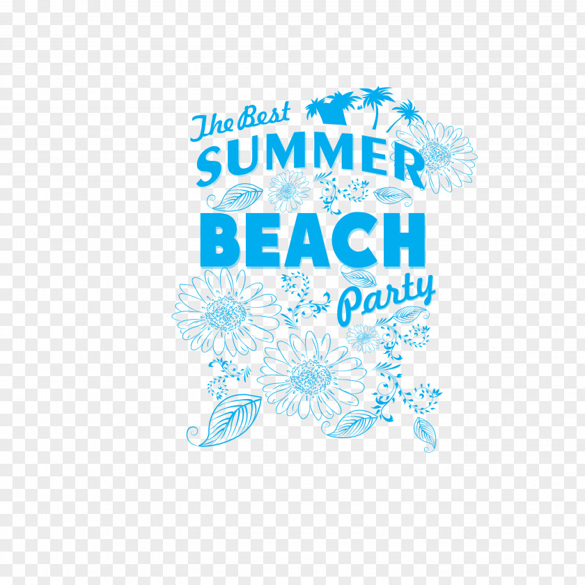 Beach Party Art Word Vector Typeface PNG