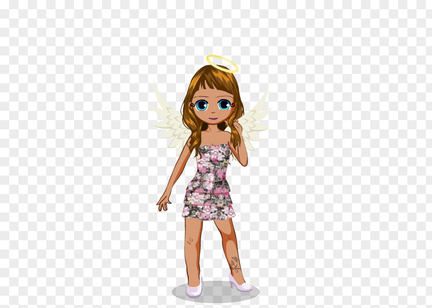 Fairy Brown Hair Cartoon Doll PNG